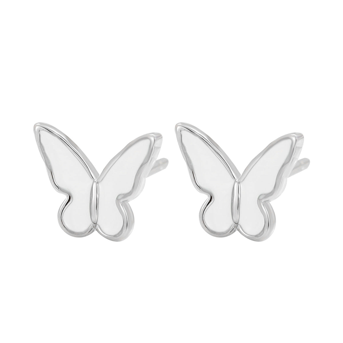 Wholesale S925 Drop Glazed White Butterfly Sterling Silver Earrings